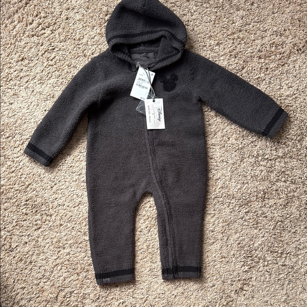 Cozy Black Hooded Kids One Piece